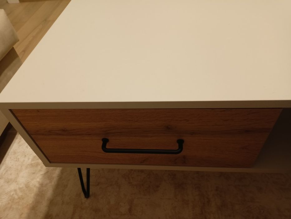 Stolik kawowy kaszmir + szuflada dąb wotan