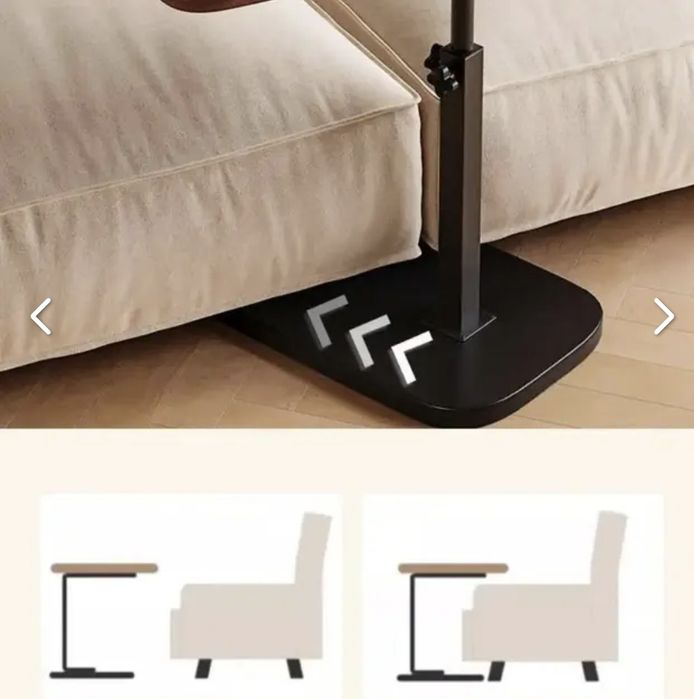 Приліжковий столик з дерев'яною марумровою стільницеюта підставкою під