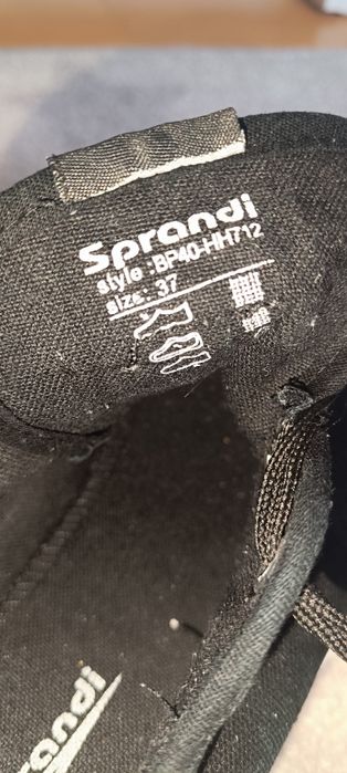 Trampki Sprandi r. 37, czarne buty sportowe, tenisówki, 24 cm