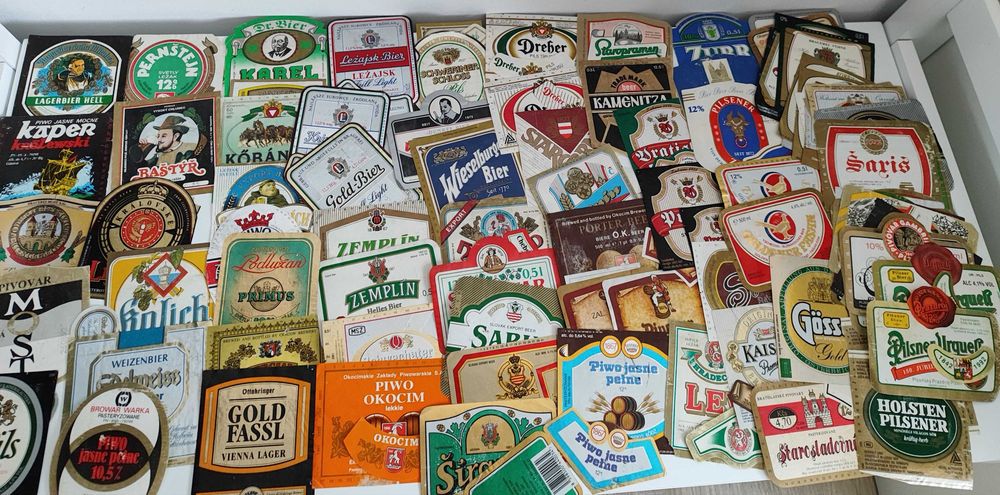 Etykiety  z butelek piwa