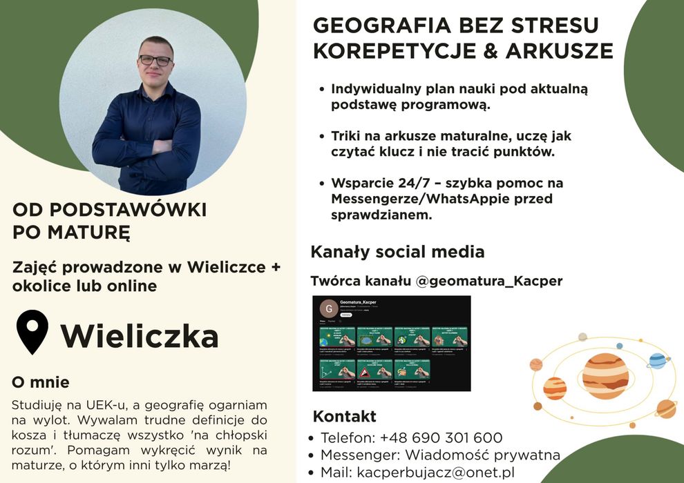 Koreptycje geografia - pierwsza lekcja darmowa