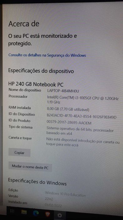 Portátil HP240 G864409451174145123