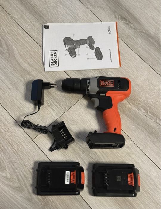 Wiertarko-wkrętarka x2 aku 18V 1,5Ah Black&Decker BCD001C1 2 akumulatory nowa