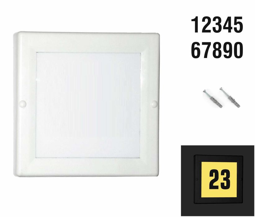 Podświetlany numer domu LED czujnik zmierzchu 4W plafon kinkiet