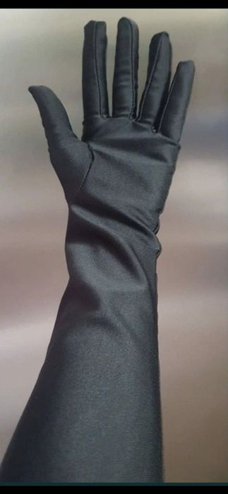 Nowe czarne  długie rękawiczki retro Halloween Sylwester Studniówka