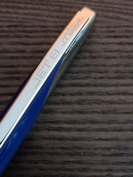Caneta Esferográfica Dupont azul e prateada