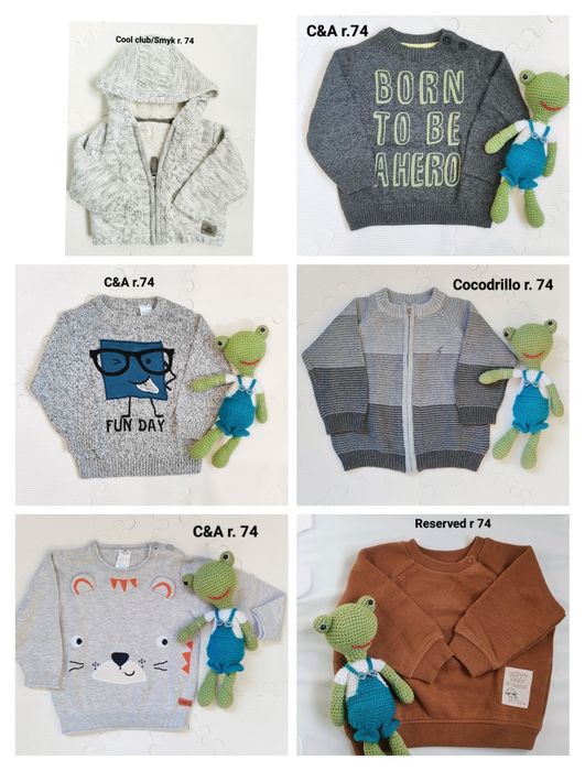 Paka ubranek r 74, 40 szt, Coccodrillo, Smyk. Stan idealny