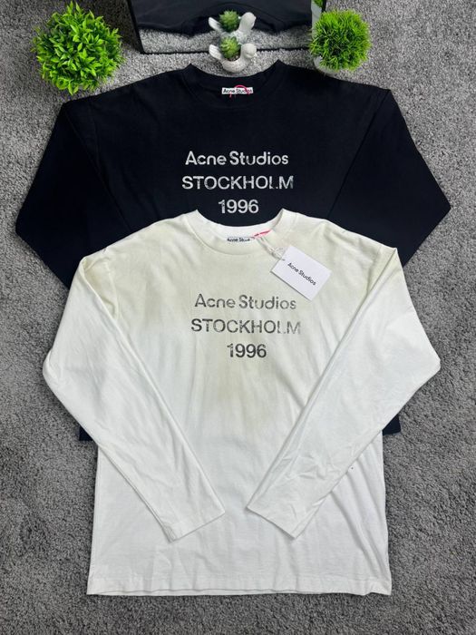 Лонгслив Acne Studio черный мужской лонгслив Акне Студио спортивный белый свитшот Ане оверсайз | Лонгслів Акне Студіо чорний чоловічий світшот Acne