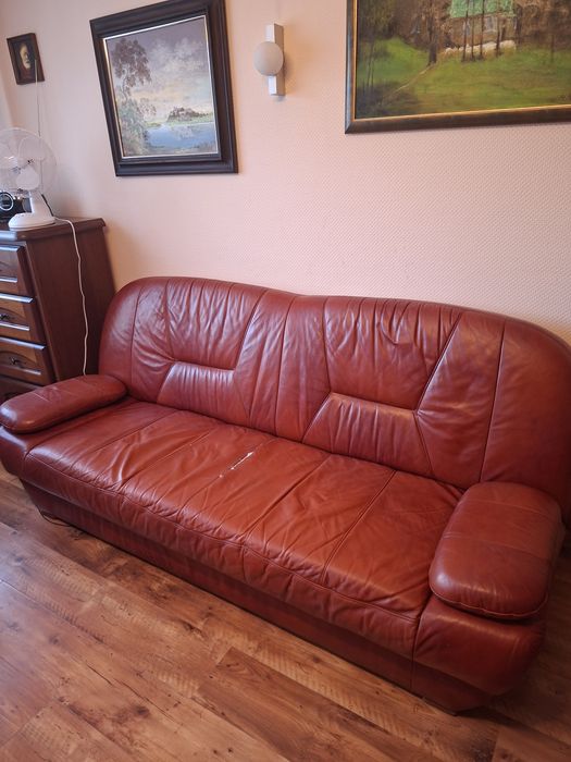 Zestaw wypoczynkowy sofa i 2 fotele - skóra eko