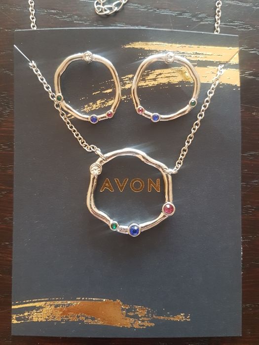 Avon komplet biżuterii Maki naszyjnik + kolczyki zestaw
