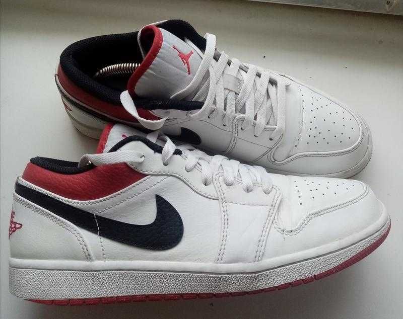 Оригінал. шкіряні кросівки nike air jordan 1 low (553558-118)