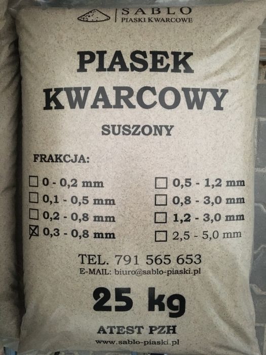 Piasek kwarcowy do żywic 20 kg *TOP* -posadzki żywiczne-