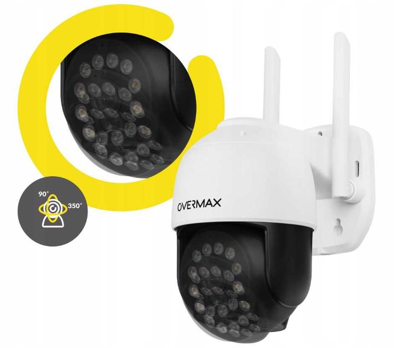 Kamera zewnętrzna Obrotowa WiFi IP Monitoring ULTRA HD Garaż Dom 128GB