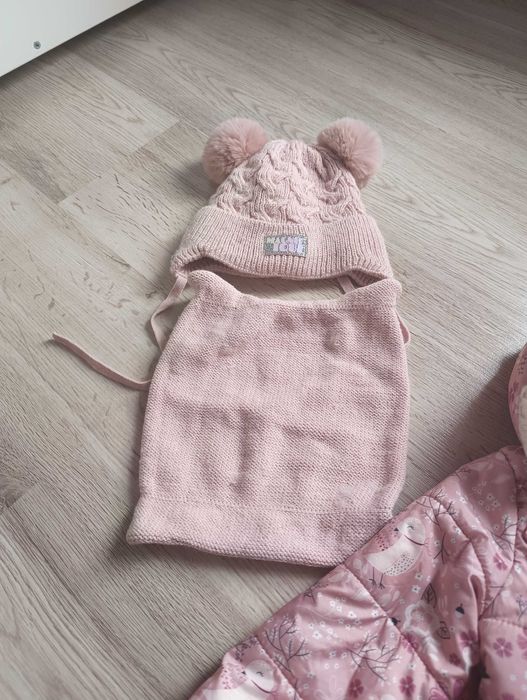 Kurtka zimowa dla dziewczynki+czapka i komin