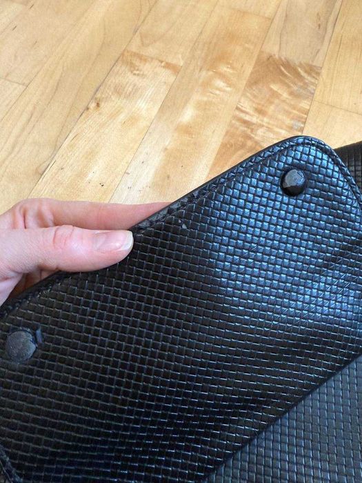 Большая кожаная сумка с плетением | 3 отделения Отстегивающаяся ручка