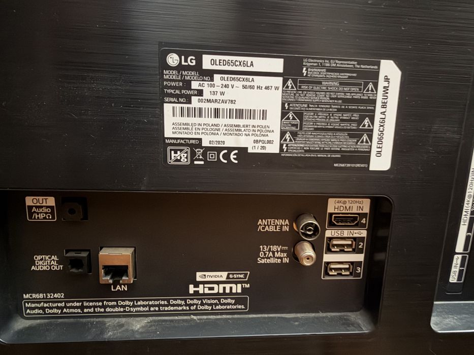 TV LG OLED 65” (65CX6LA)