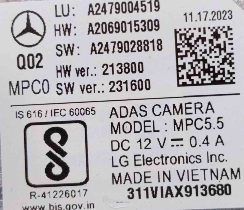 Câmara Parking A2479004519 - MERCEDES-BENZ CLA