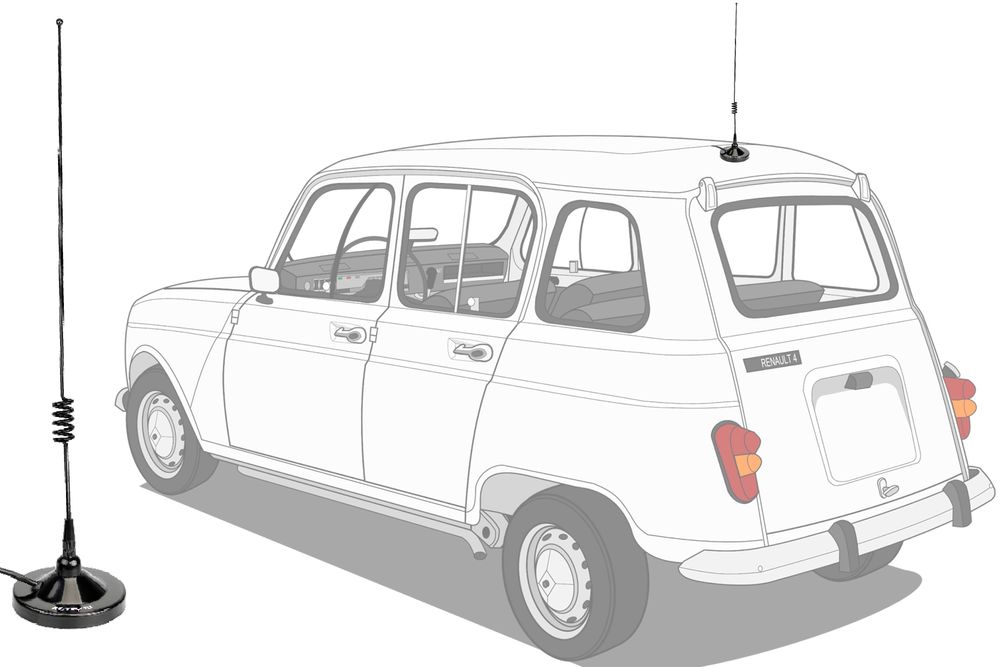 Antena de comunicações VHF UHF com Iman para automóvel