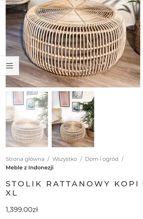 Stolik kawowy boho oryginal Bali