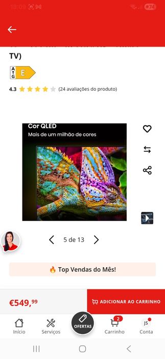 Smart TV QLed Hisense de 65 polegadas 144Hz