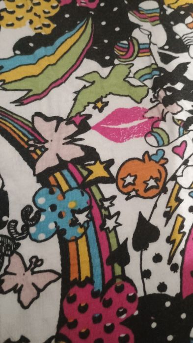 Koszulka dłuższą tunika 134 kolorowa stan dobry