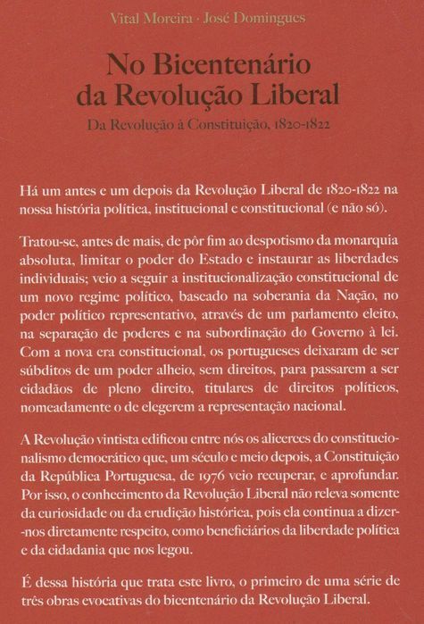 No Bicentenário da Revolução Liberal 1820/1822 V. Moreira [Portes Inc]