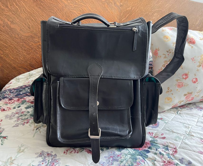 Czarny skórzany plecak męski Outlander Belveder