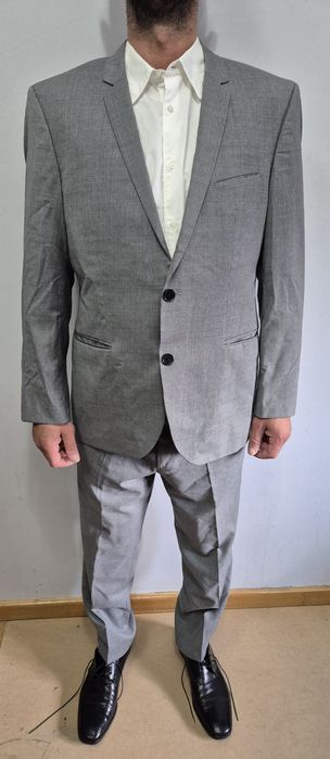 HUGO BOSS roz. 52 wełniany garnitur premium 100 'S naturalstretch