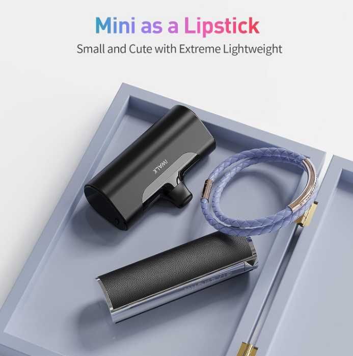 iWALK Mini Power Bank 4500mAh Czarny do Iphone złącze Lightning