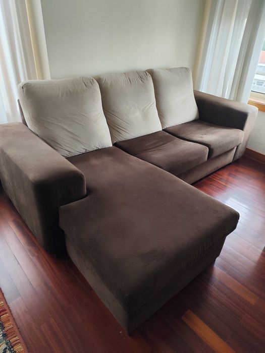 Sofá chaise longe em tecido