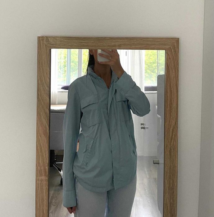 Light blue hooded parka S