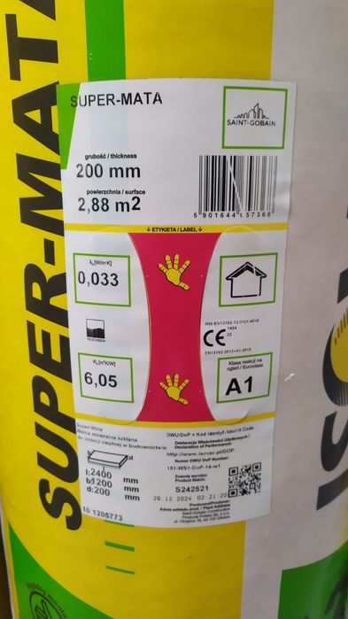 Wełna Isover super mata 0,033 lambda