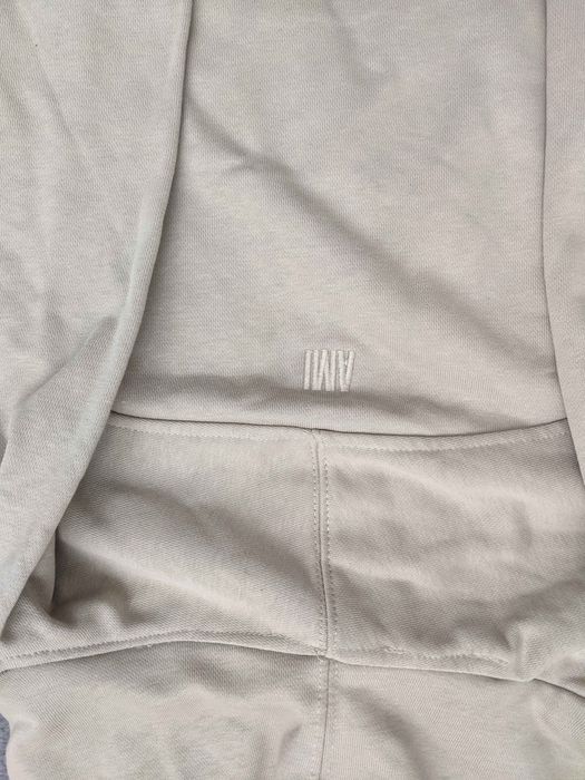 :  AMI Paris Hoodie com Fecho Bege - Tamanho S