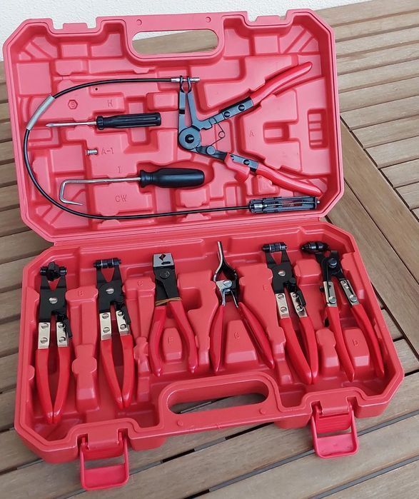 Conjunto Alicates Para Braçadeiras de Mola universal - 9 peças