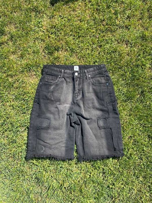 Spodenki jeansowe youhood affliction krzyże goth emo czarny M L denim