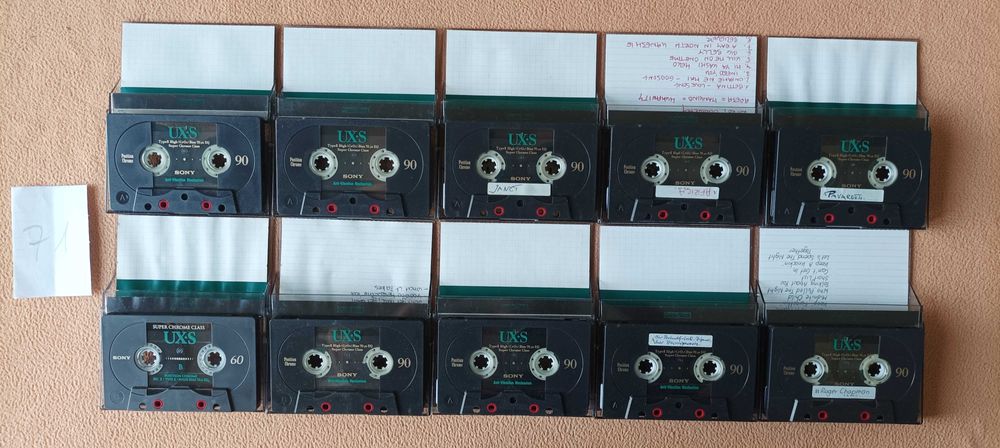 71 SONY UX-S Super Fine Uniaxial IEC II/TYPE II/Position: CrO2, 10 sztuk kasety magnetofonowe