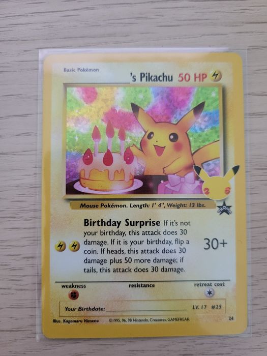Birthday Pikachu / _'s Pikachu - (Celebrations) karta Pokemon TCG