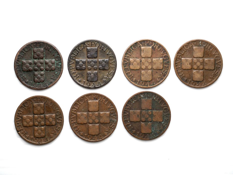 Lote de 7 Moedas 20 Centavos 1944