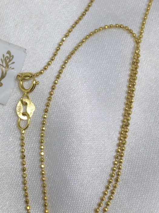 Złoty łańcuszek kulki, złoto 585, długość 45 cm