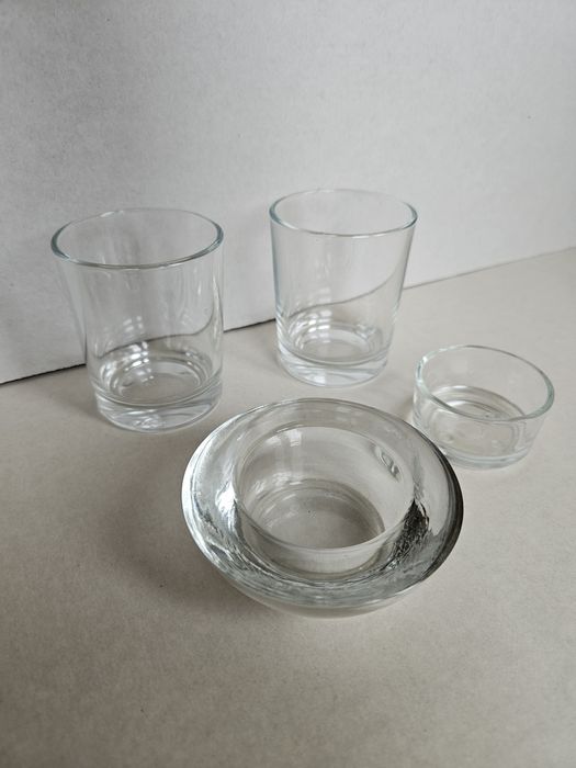 Lote de 4 Porta Velas em Vidro Usadas