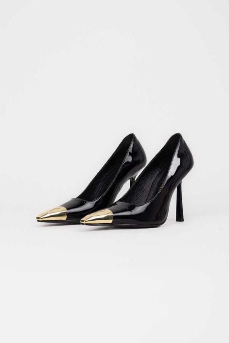 Туфлі шкіряні Saint Laurent YSL Ів Сен Лоран з металевим носиком