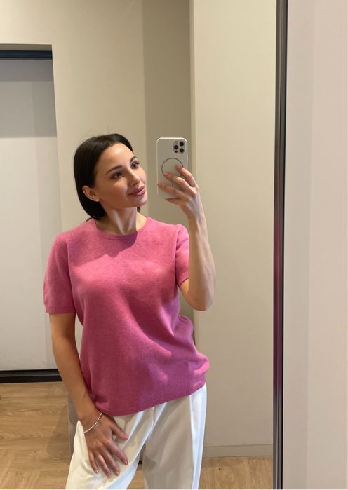 100 % кашемір футболка светр M/L рожева стиль cos