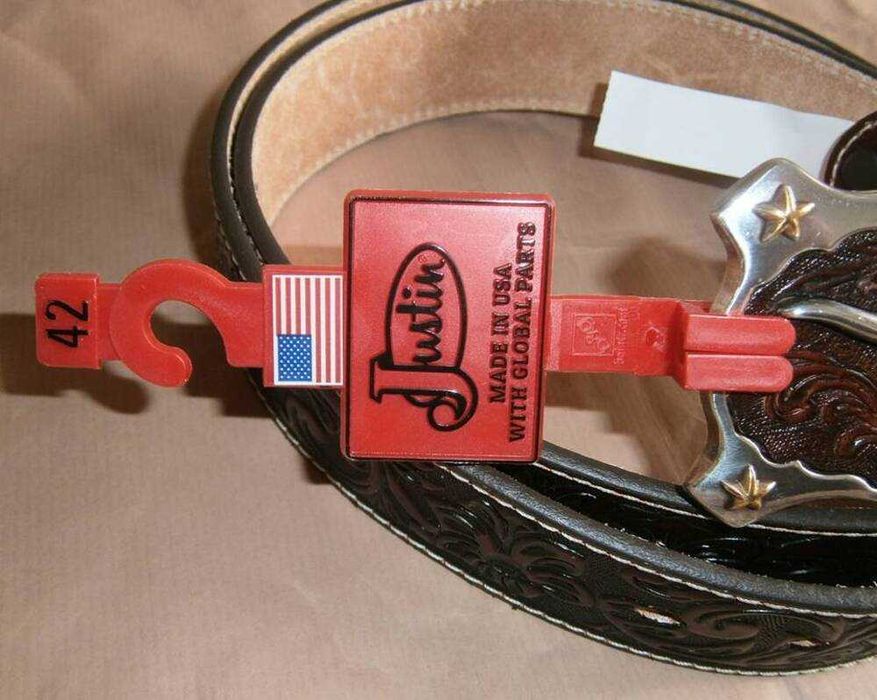 Новый премиум кожаный ремень пояс "JUSTIN" (Made in USA)