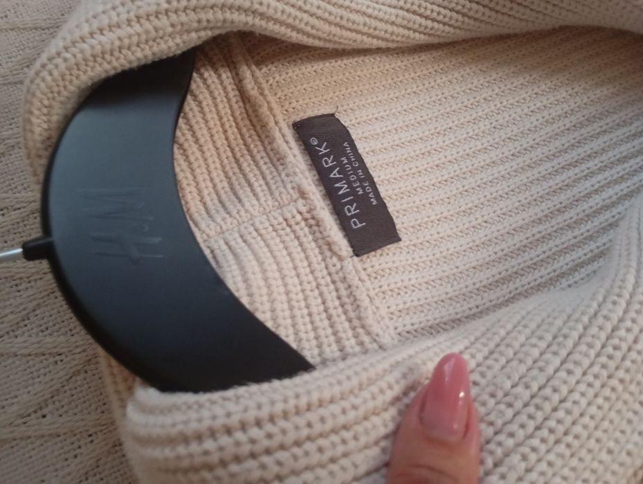 Primark M bawełniany beżowy kardigan ecru