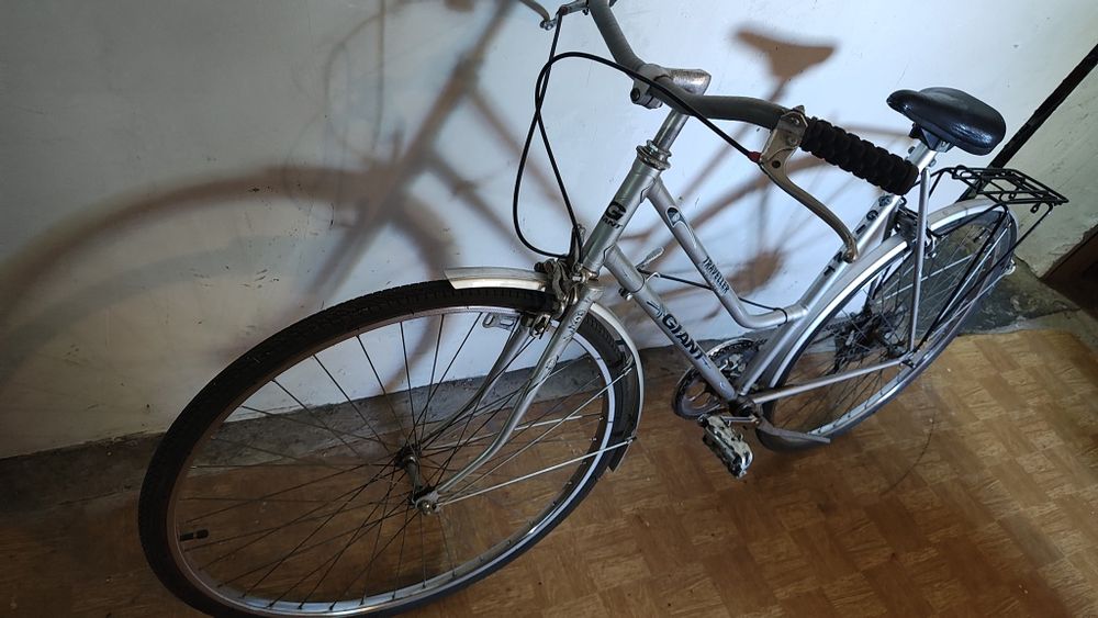 Rower szosowy srebrny