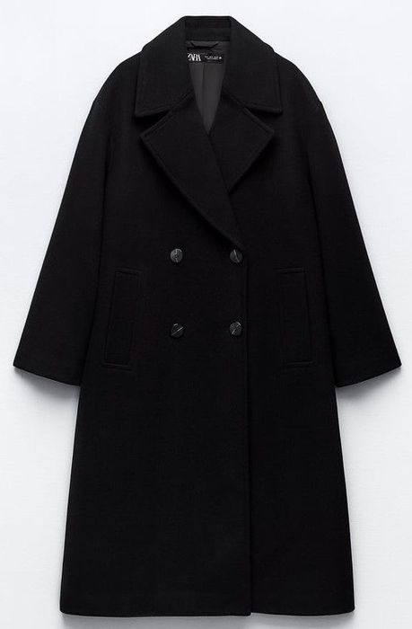Пальто чорне ZARA, розмір М