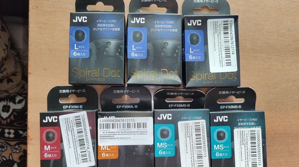 Насадки Амбушюри Jvc spiral dot fx 09 розміри МL, L, MS