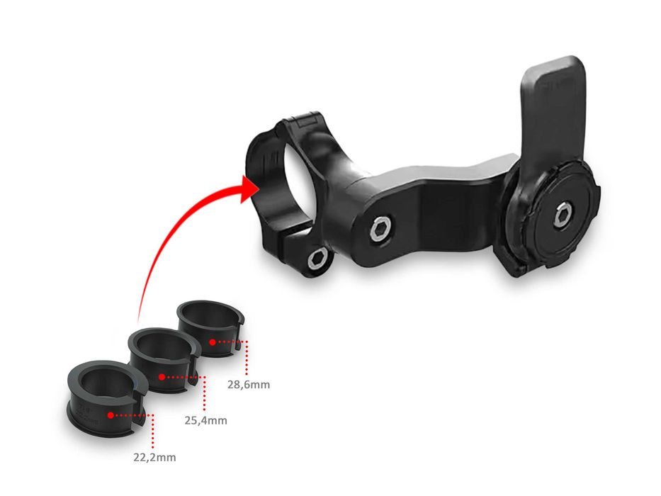 Suporte telemóvel género Quad Lock com amortecedor para moto/bicicleta