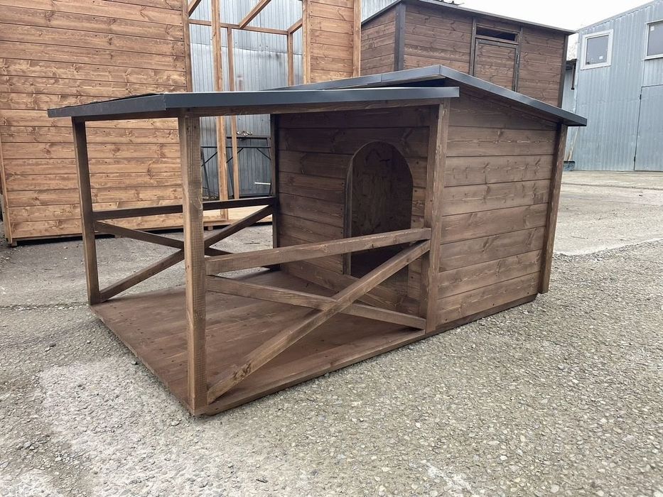 Будка для собак утепленная с верандой 1.10/0.90+опции
