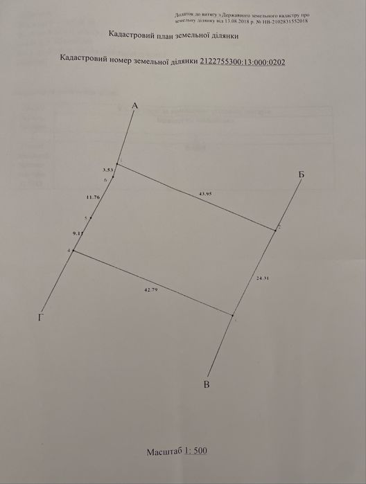 Земельна ділянка Кендерешів під Будівництво